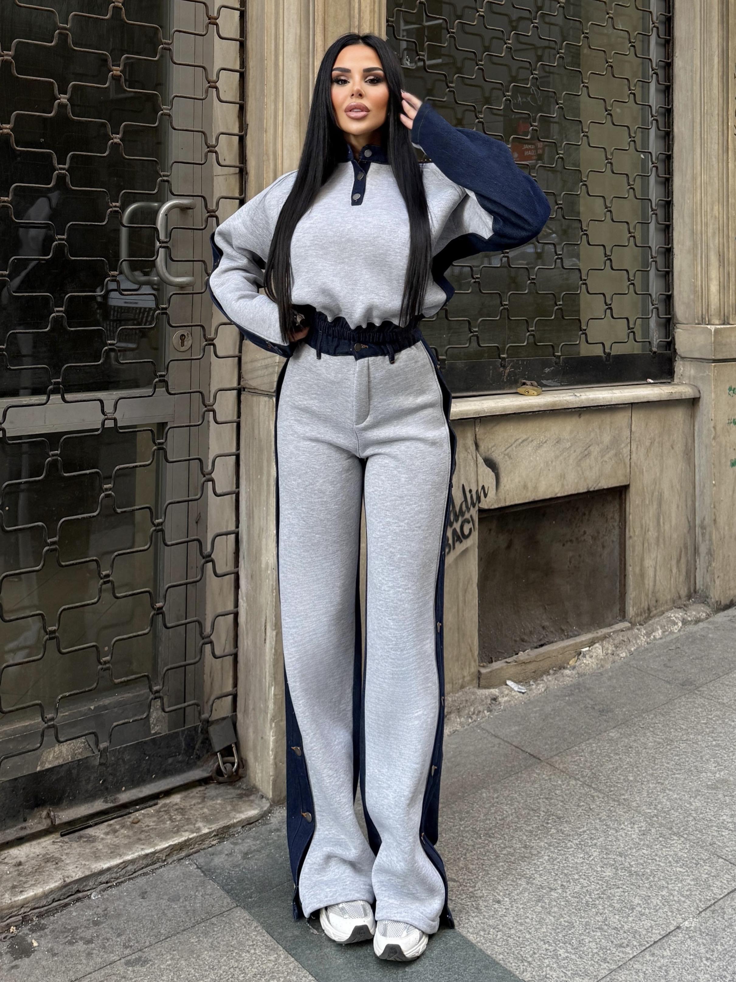 Rivesa Denim Takım Gri