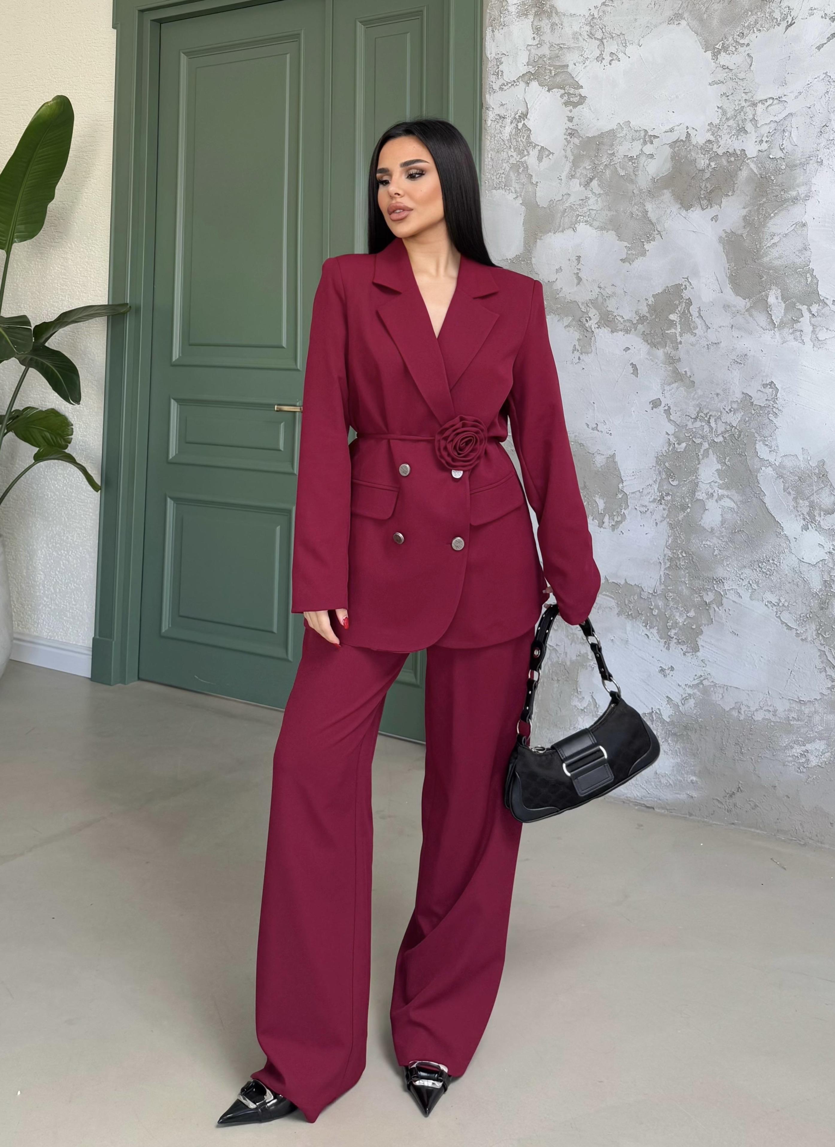 Roses Gül Kemerli Takım Bordo
