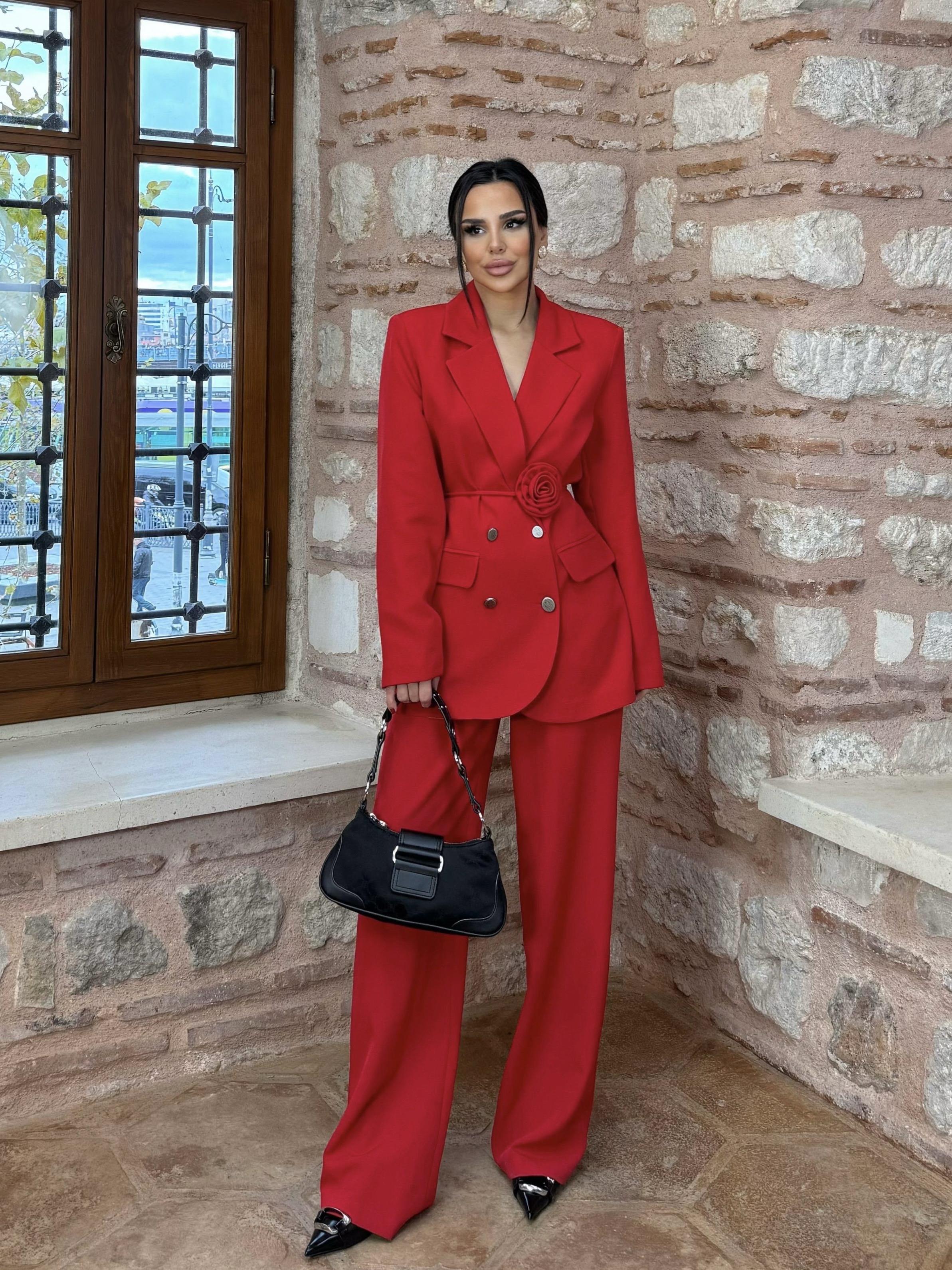 Roses Gül Kemerli Takım Kırmızı