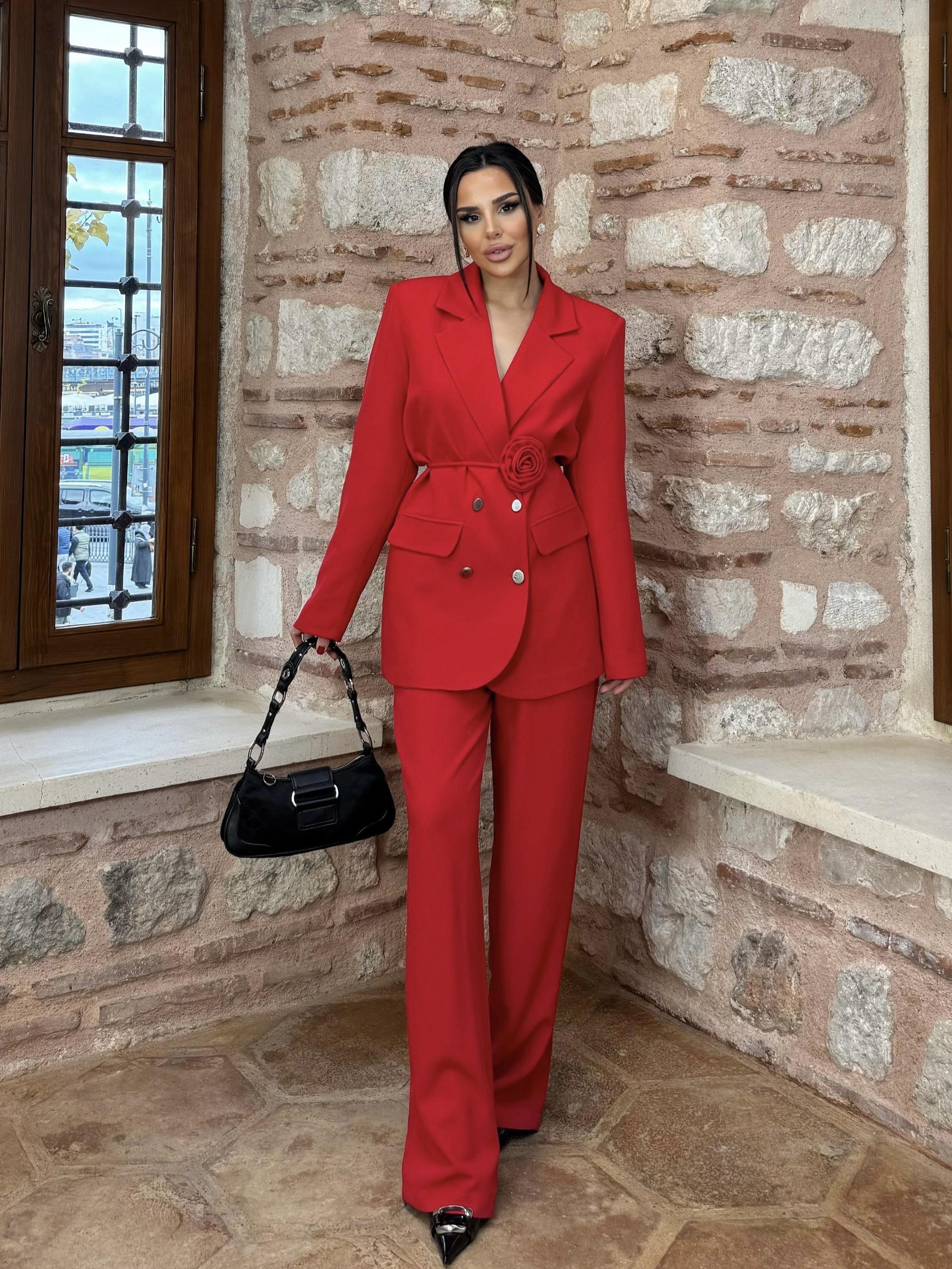 Roses Gül Kemerli Takım Kırmızı