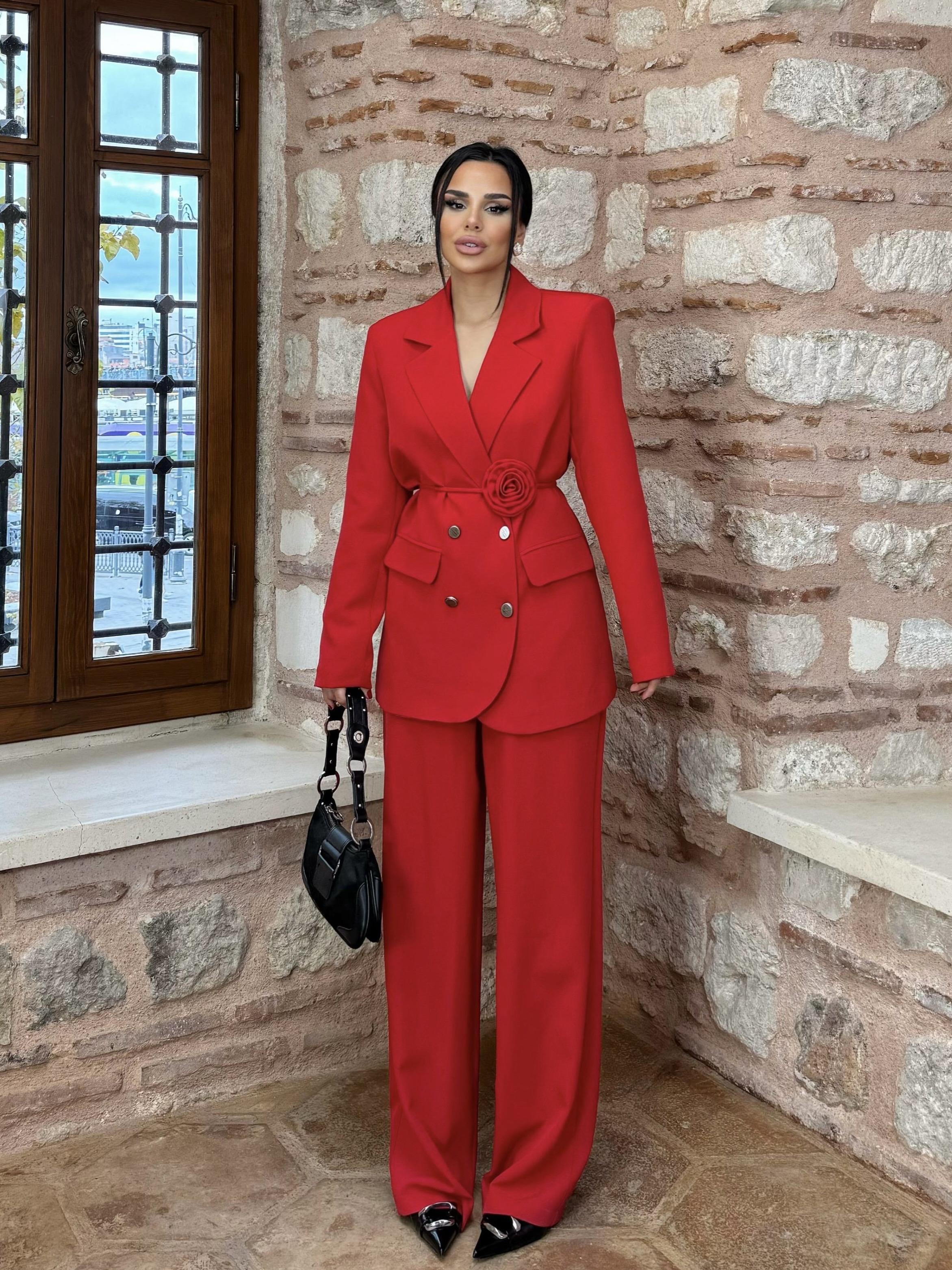 Roses Gül Kemerli Takım Kırmızı
