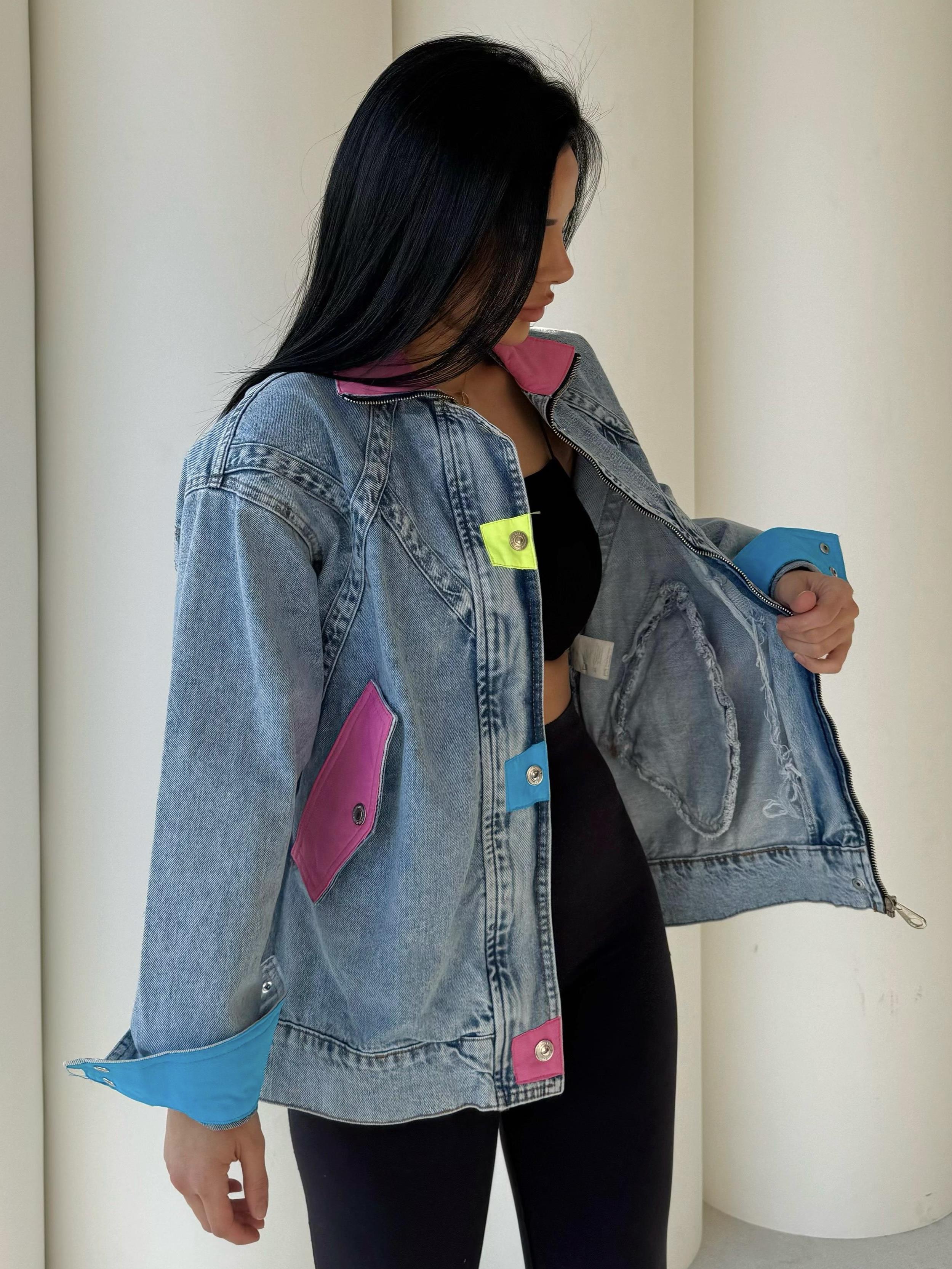 Roxy Paraşüt Detaylı Denim Ceket