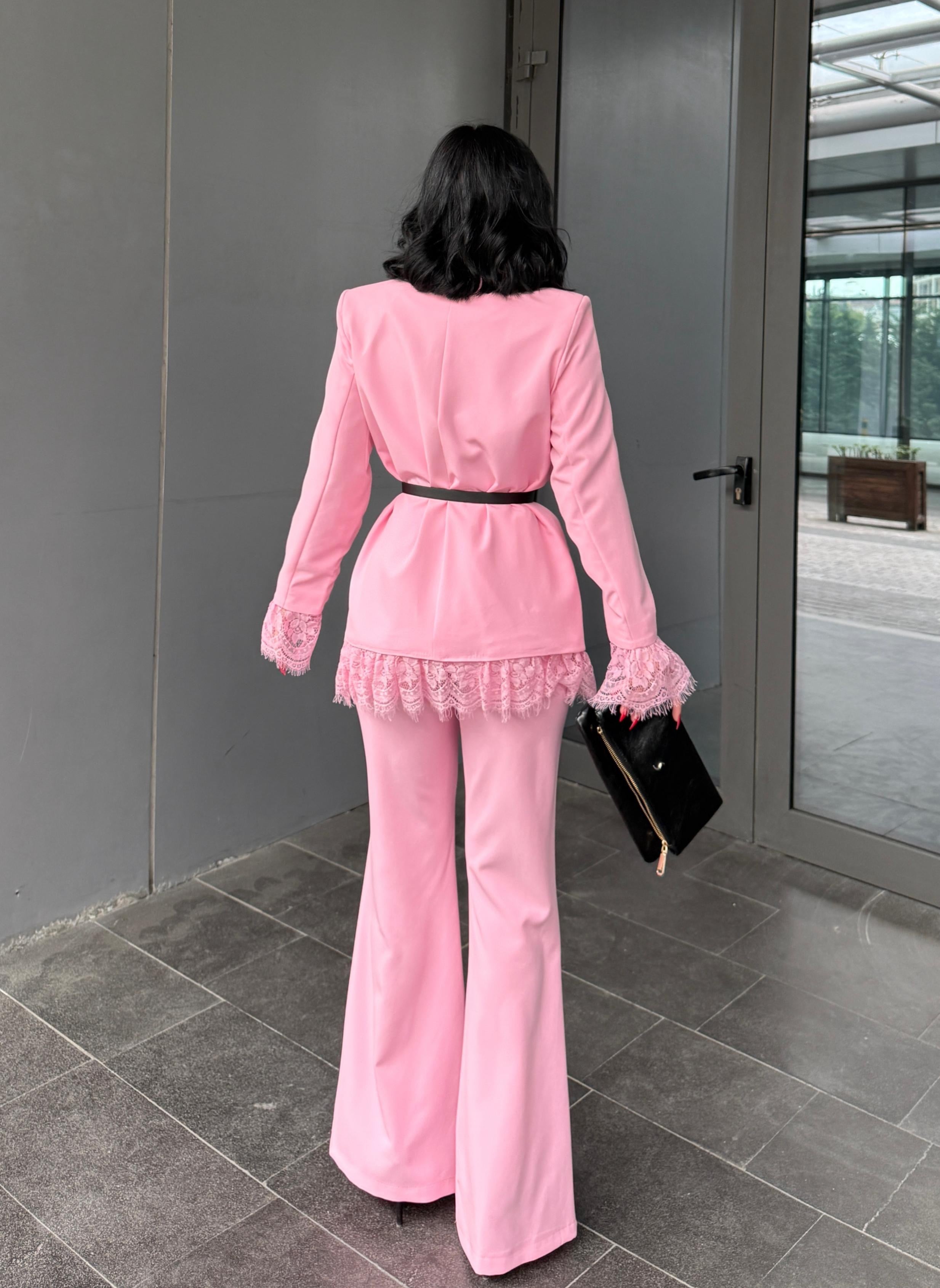 Sanilla Dantel Detaylı Takım Pembe