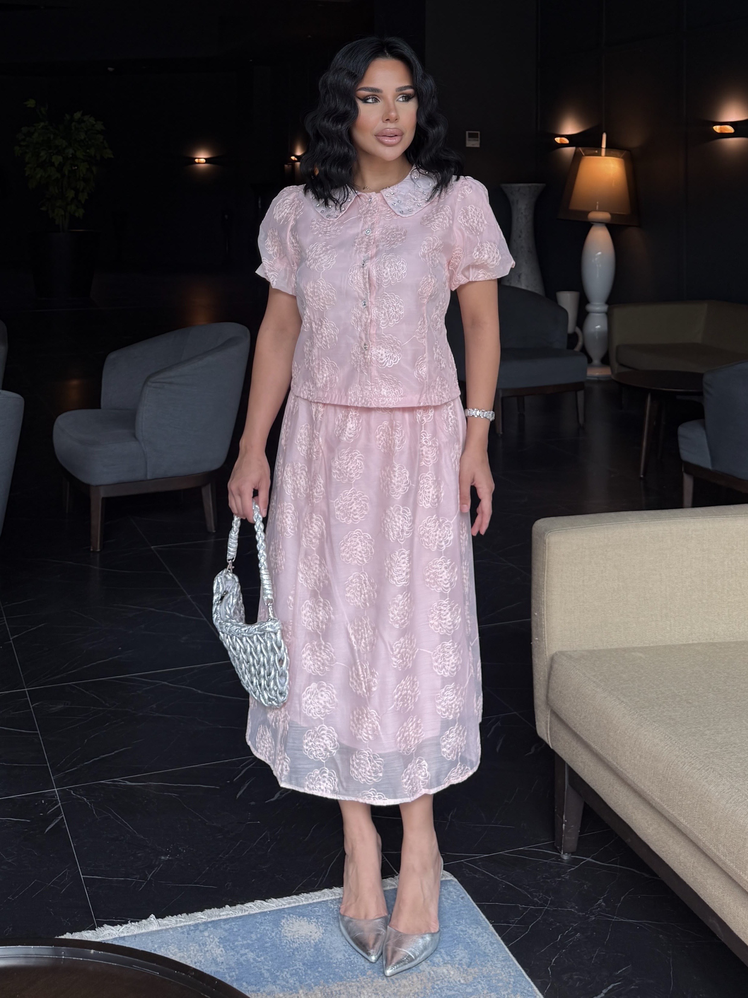 Scotles İthal Etekli Takım Pembe