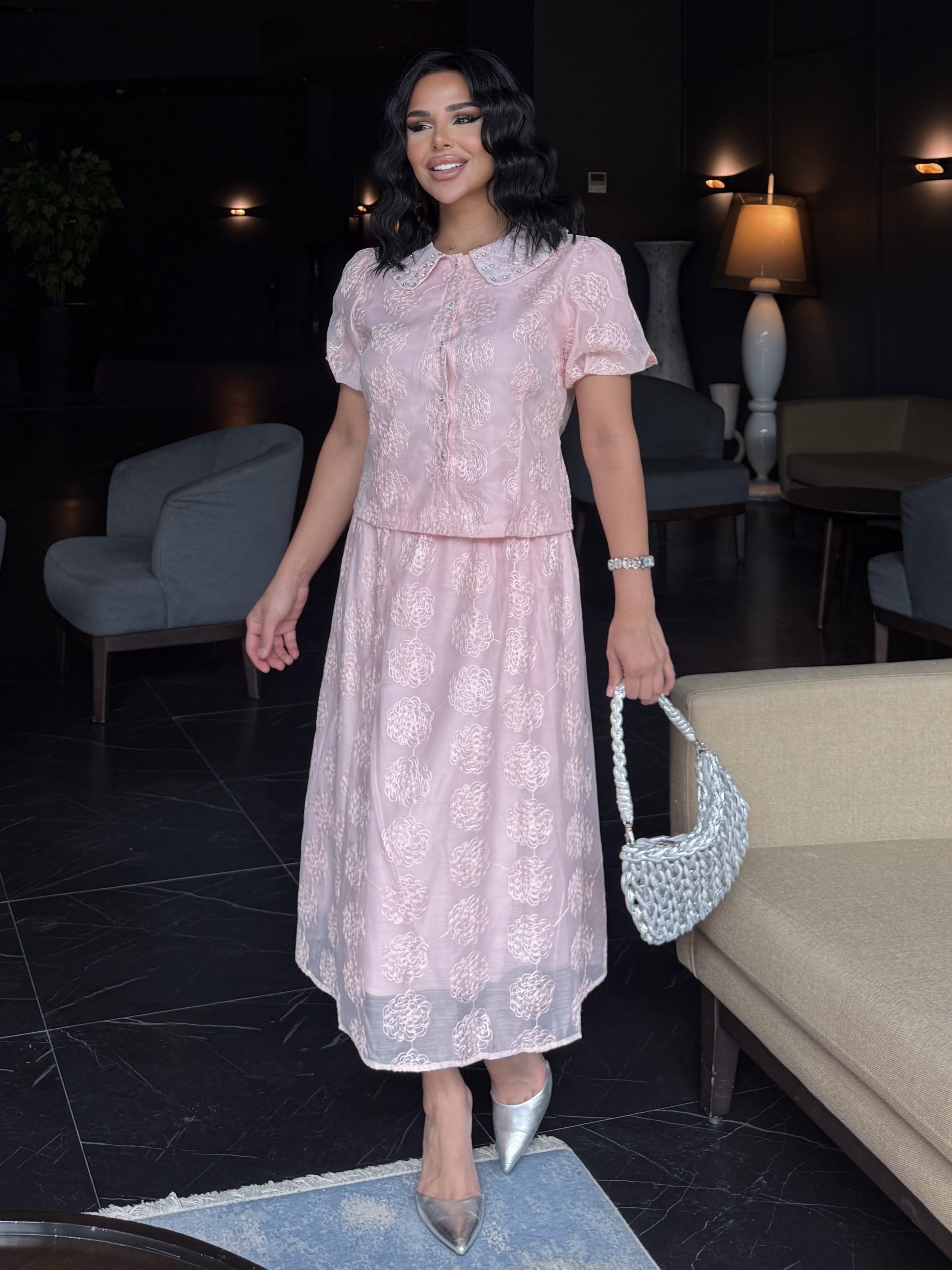 Scotles İthal Etekli Takım Pembe