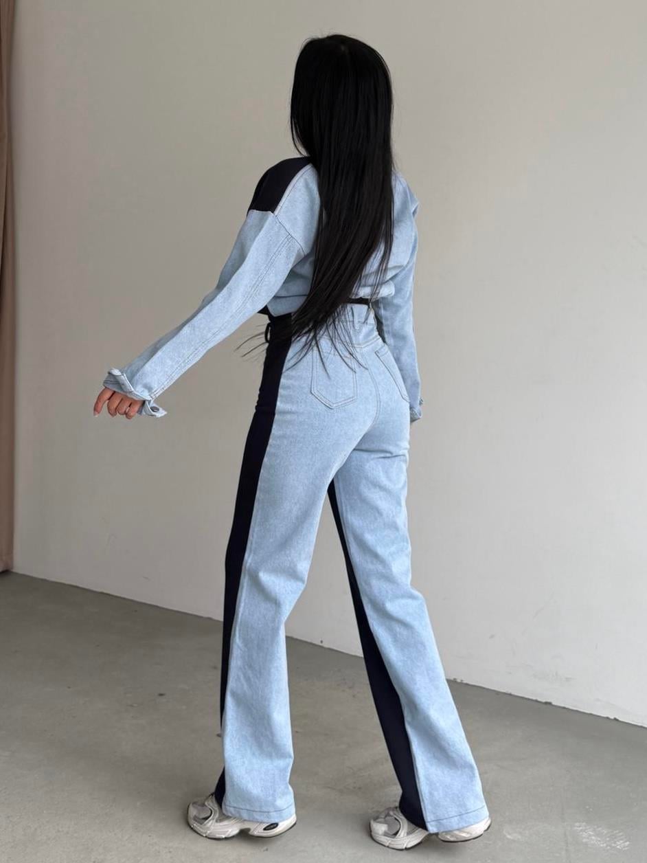 Thesa Denim Detaylı Spor Takım Lacivert