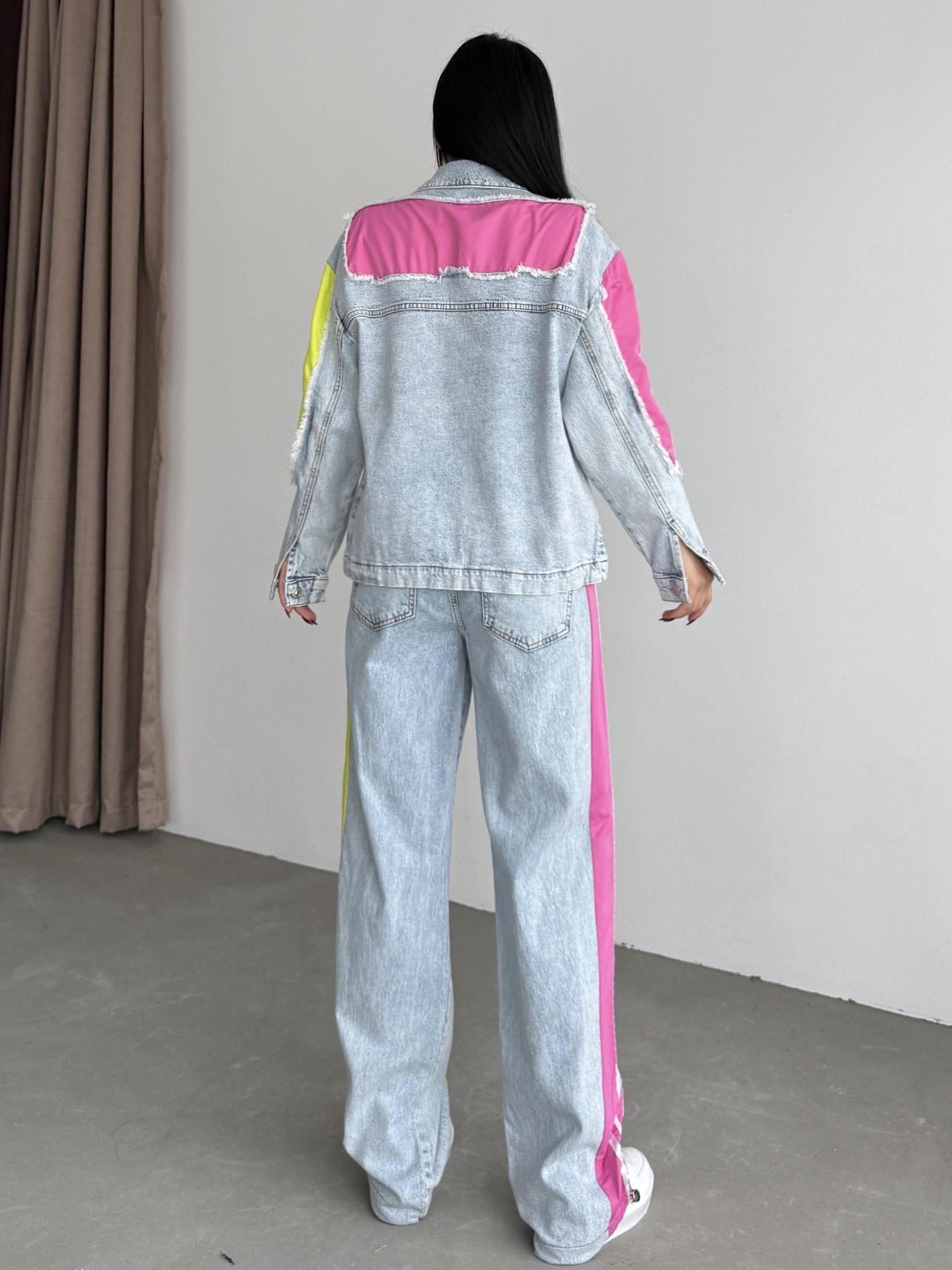 Tute Paraşüt Detaylı Denim Takım Pembe