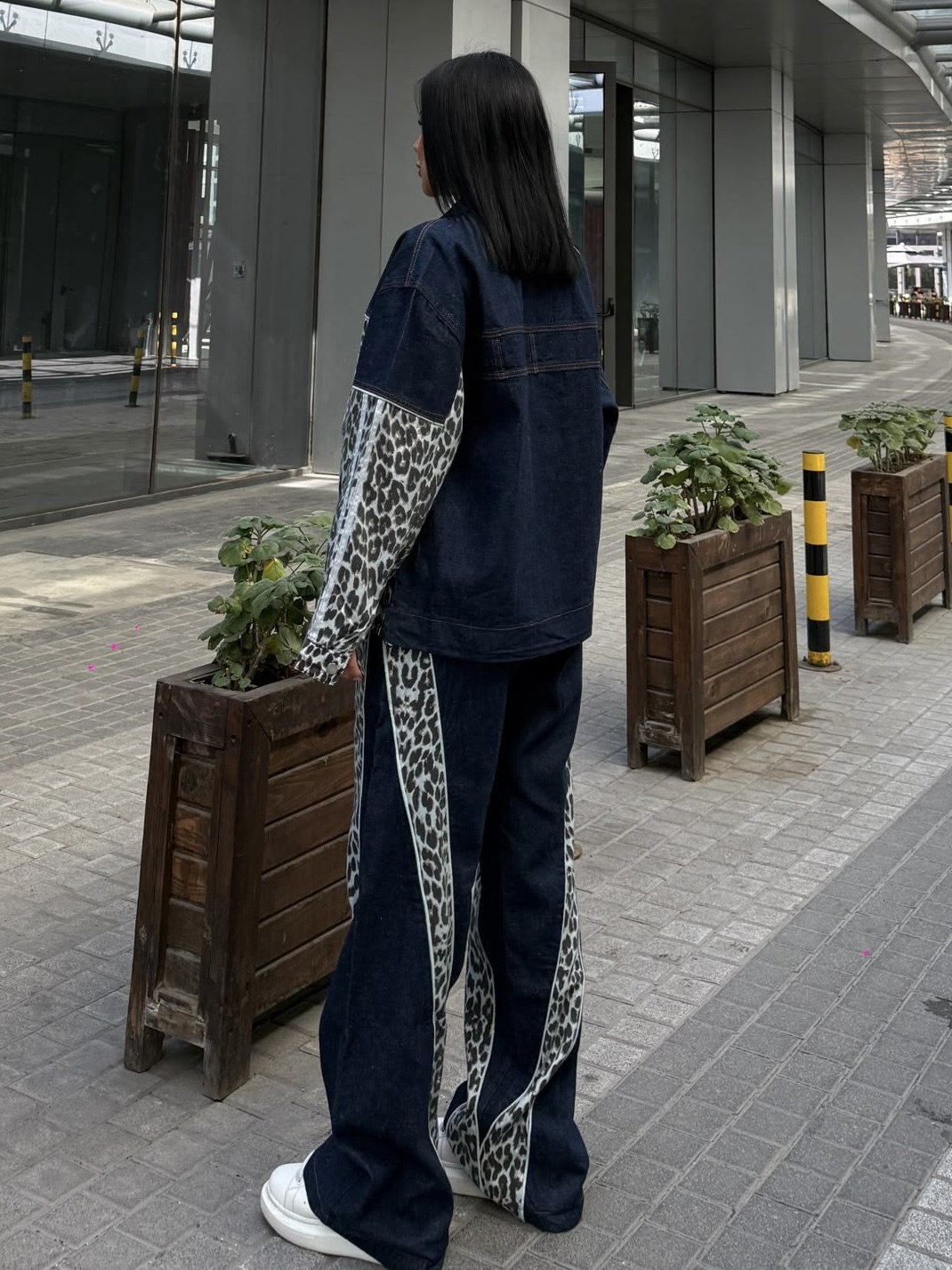 Tuyas Leopar Detaylı Takım Lacivert