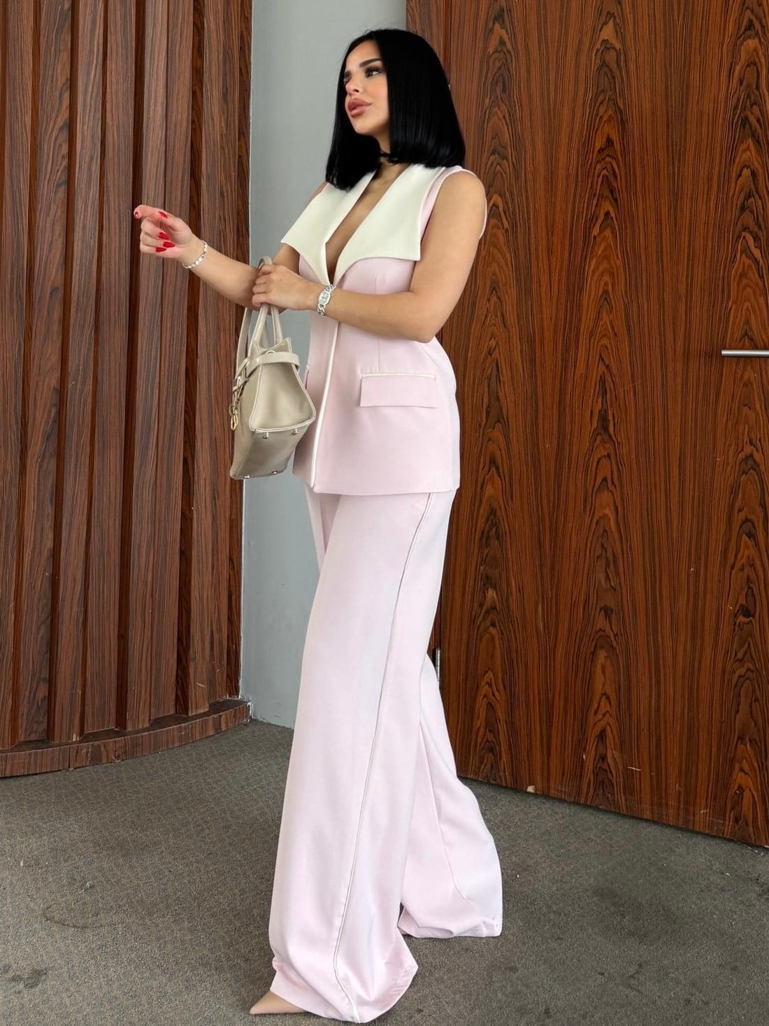 Vonica İkili Tasarım Takım Pembe