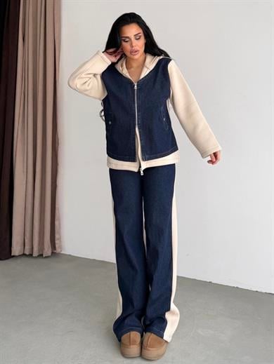 Alias Denim Detaylı Tasarım Takım Bej