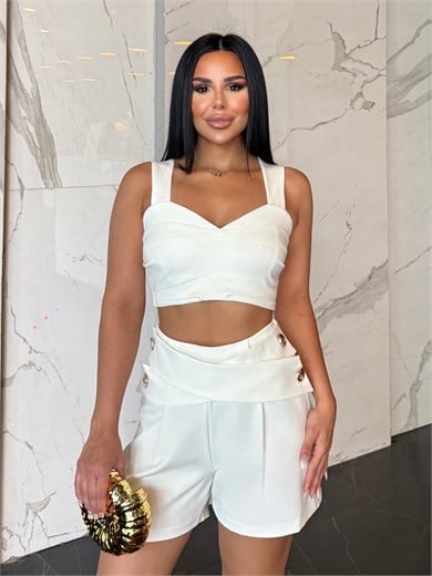 Alina Şortlu Takım Beyaz