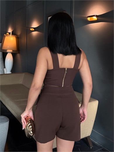 Alina Şortlu Takım Kahve