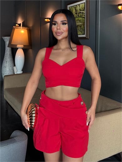 Alina Şortlu Takım Kırmızı