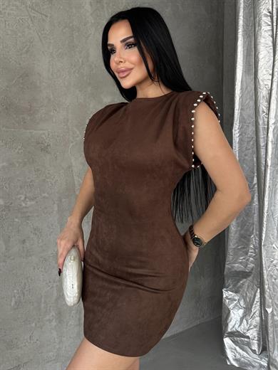 Alisya Süet Elbise Kahve