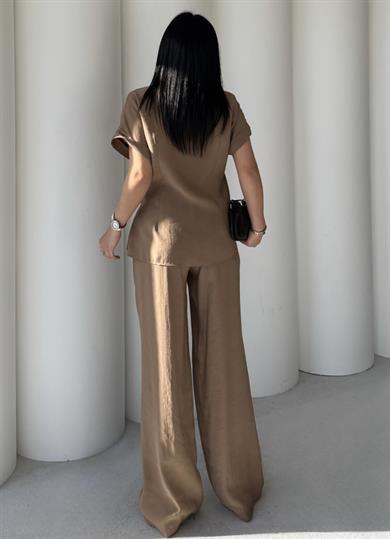 Asos Yandan Bağlama Detaylı Takım Kahve