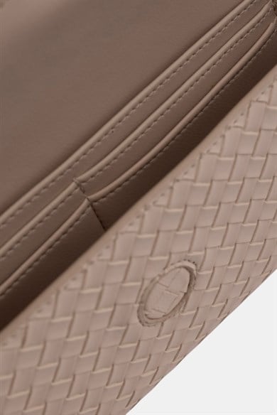 Aurelia Clutch - Kadın Clutch Çanta Örgü Dokulu Zarif El Çantası Krem