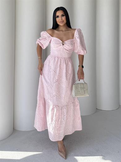 Barbies Gold Toka Detaylı Elbise Pembe