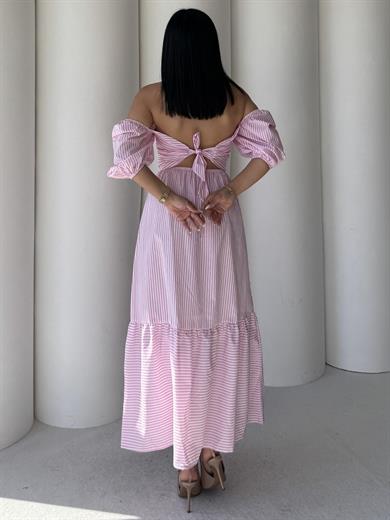 Kanon Gold Toka Detaylı Elbise Pembe
