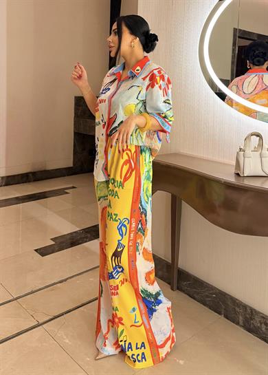 Chellas Desenli Takım Kırmızı