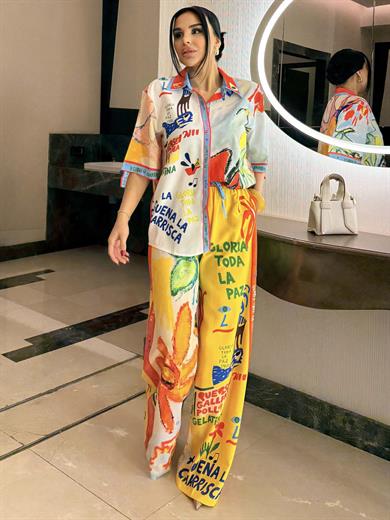 Chellas Desenli Takım Kırmızı