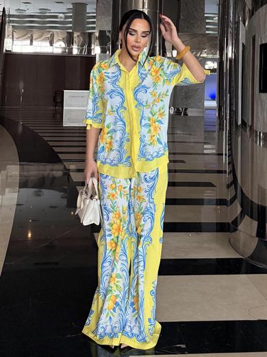 Chellas Desenli Takım Sarı