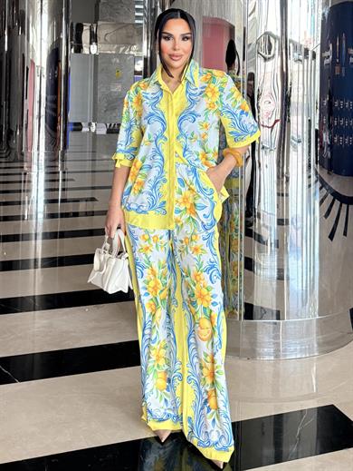 Chellas Desenli Takım Sarı