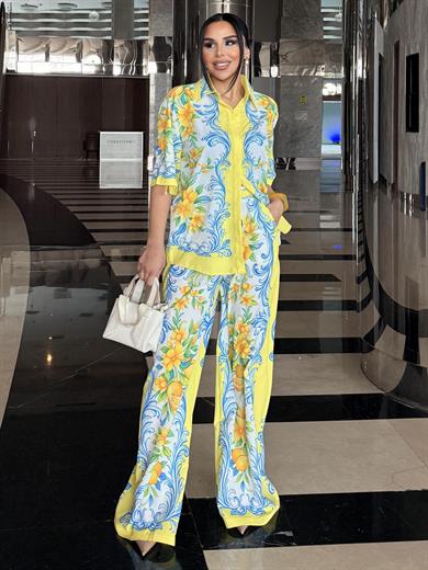 Chellas Desenli Takım Sarı