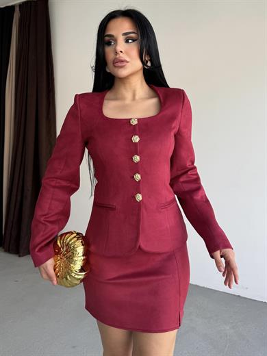 Clans Süet Takım Bordo