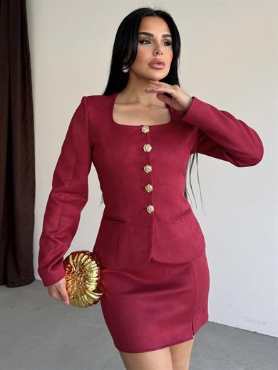 Clans Süet Takım Bordo