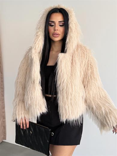 Clorie Crop Kürk Bej