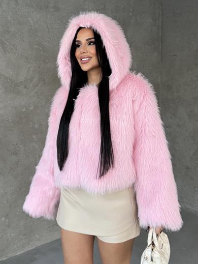 Clorie Crop Kürk Pembe