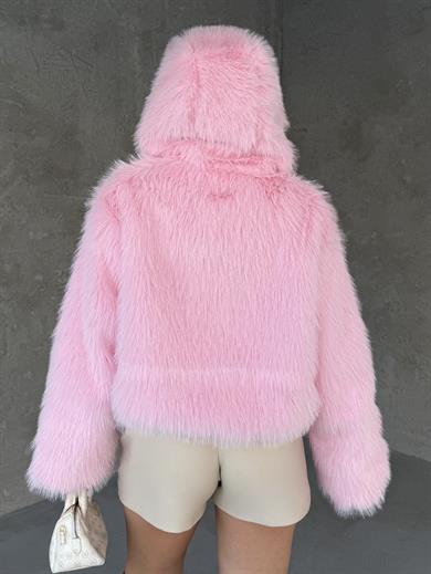 Clorie Crop Kürk Pembe