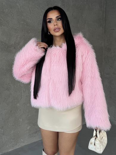 Clorie Crop Kürk Pembe