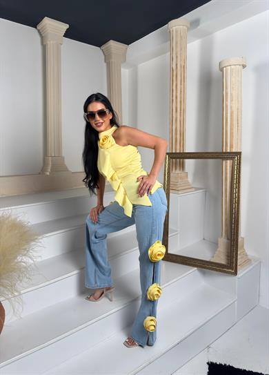 Costanza Gül Detaylı Bluz Sarı
