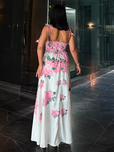 Countres Desenli Elbise Pembe
