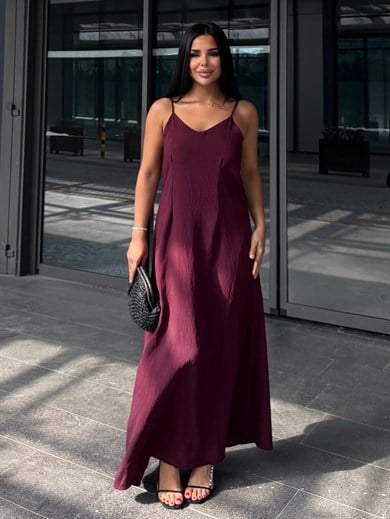 Crush Gömlek Detaylı Elbise Bordo