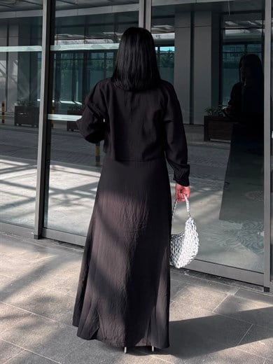 Crush Gömlek Detaylı Elbise Siyah