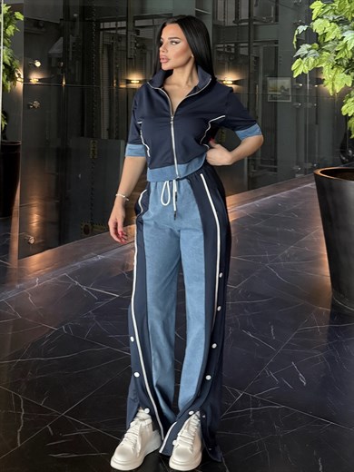 Denisa Denim Detaylı Spor Takım Lacivert