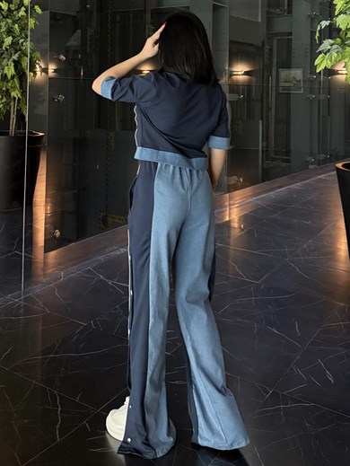 Denisa Denim Detaylı Spor Takım Lacivert
