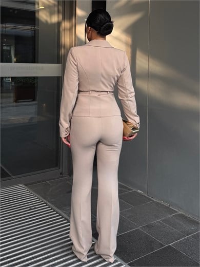 Divan Kemer Detaylı Takım Bej