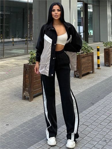 Dogas Paraşüt Detaylı Spor Takım Siyah