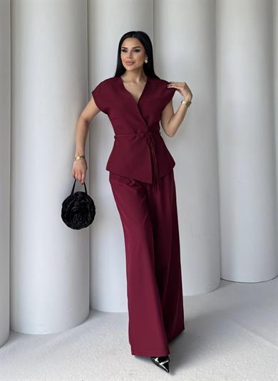 Drago Bağlama Detaylı  Takım Bordo