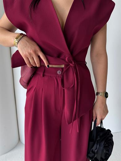 Drago Bağlama Detaylı  Takım Bordo