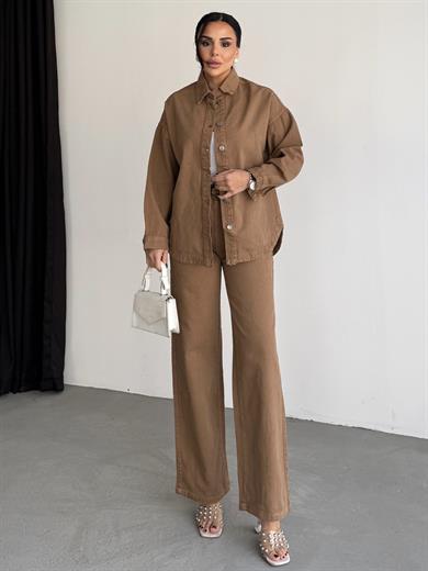 Dunk Desenli Takım Kahverengi