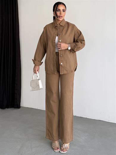 Dunk Desenli Takım Kahverengi