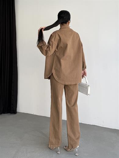 Dunk Desenli Takım Kahverengi