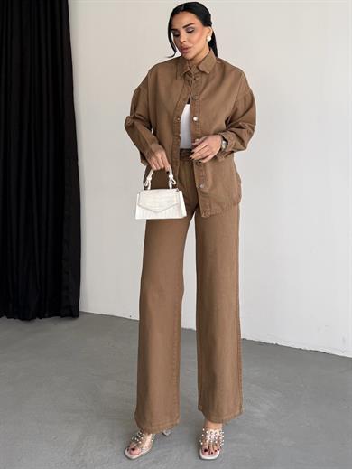 Dunk Desenli Takım Kahverengi