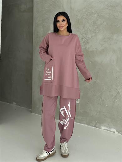 Fly Oversıze Spor Takım Gül Kurusu