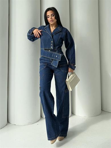 Kelsey Tasarım Denim Takım Mavi
