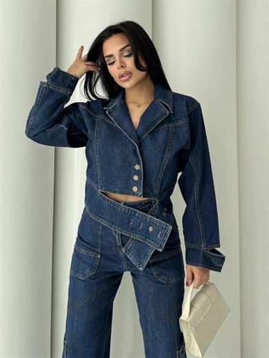 Kelsey Tasarım Denim Takım Mavi